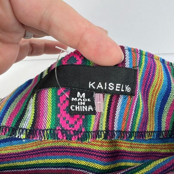 Tribal FESTIVAL BOHO Multicolor Embroidered Woven Western Skirt Mini Navajo S - Picture 7 of 11